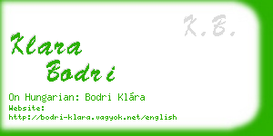 klara bodri business card